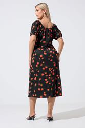 LIMITED COLLECTION Plus Size Black Strawberry Tea Dress | Yours Clothing 2
