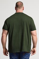 BadRhino Big & Tall Dark Green Embroidered Script T-Shirt | BadRhino 4