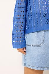 YOURS Plus Size Blue Chunky Knit Cardigan | Yours Clothing 4