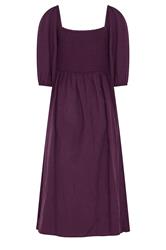 M&Co Petite Berry Purple Short Sleeve Embroidered Trim Maxi Dress | M&Co 2