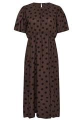 M&Co Brown Polka Dot Tulip Sleeve Dress | M&Co 5