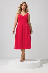 YOURS LONDON Plus Size Red Sweetheart Skater Dress | Yours Clothing 1