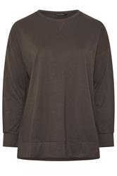 EVANS Curve Chocolate Brown Luxe Sweatshirt