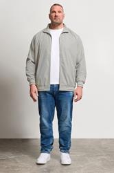 KAM Big & Tall Silver Grey Lightweight Harrington Jacket | BadRhino 1