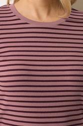 LTS Tall Women's Pink Marl Stripe Cotton Ribbed T-Shirt | Long Tall Sally 4