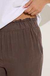 PixieGirl Petite Women's Chocolate Brown Cropped Wide Leg Trousers | PixieGirl 5
