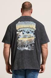 BadRhino Big & Tall Black Acid Wash Golf GTI Graphic T-Shirt | BadRhino 2