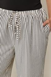 YOURS Plus Size Cream & Black Stripe Trousers | Yours Clothing 4