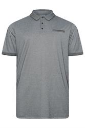 BadRhino Big & Tall Navy Blue Textured Polo Shirt