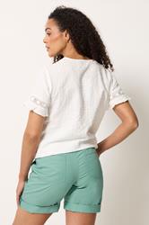 M&Co Green Cotton Poplin Shorts | M&Co 2