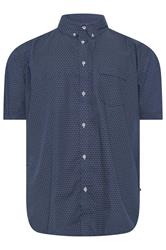 KAM Big & Tall Navy Blue Geo Print Shirt | BadRhino 2