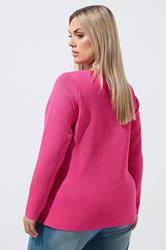 LIMITED COLLECTION Plus Size Cobalt Pink Compacted Knit Cardigan | Yours Clothing 4