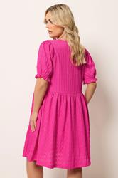 YOURS Plus Size Pink Bow Front Mini Dress | Yours Clothing  2