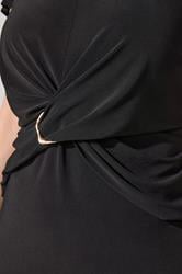 YOURS LONDON Plus Size Black Twist Front Top | Yours Clothing 4