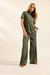 LTS Tall Women's Olive Green Floral Embroidered Wide Leg Trousers | Long Tall Sally 3