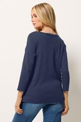 M&Co 2 PACK Navy Blue & White Cotton Tops | M&Co  6