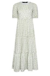 PixieGirl Sage Green Ditsy Tiered Maxi Dress
