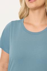 YOURS Plus Size Light Blue Core Basic T-Shirt | Yours Clothing 4