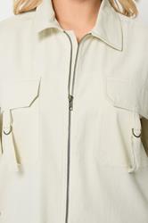 YOURS Plus Size Ivory White Utility Shacket | Yours Clothing 6