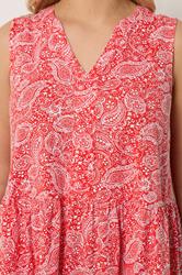 YOURS Plus Size Orange Paisley Notch Neck Vest Top | Yours Clothing 4