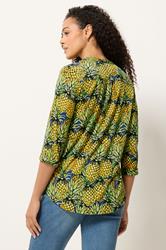 M&Co Navy Pineapple Half Placket Shirt 2
