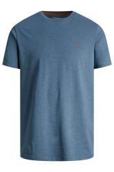 JACK & JONES Big & Tall Denim Blue Crew Neck Logo T-Shirt | BadRhino 1
