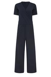 PixieGirl Petite Navy Blue Short Sleeve Wide Leg Jumpsuit | Pixie Girl 5