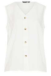 M&Co White Button Front Vest Top