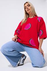 LIMITED COLLECTION Plus Size Red Knitted Boxy Top  3