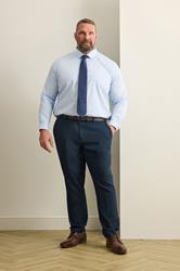BadRhino Big & Tall Navy Blue Linen Suit Trousers | BadRhino 3