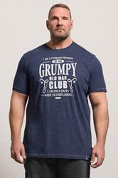 D555 Big & Tall Navy Blue 'Grumpy Man' Graphic T-Shirt | BadRhino 3
