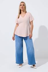 LIMITED COLLECTION Plus Size Pink Corset Top | Yours Clothing 1