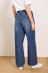 M&Co Blue Midwash Tie Waist Wide Leg Jeans | M&Co 2