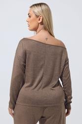 LIMITED COLLECTION Plus Size Natural Brown Off Shoulder Top | Yours Clothing 2