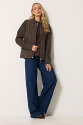 LTS PREMIUM Tall Women's Brown Suede Jacket | Long Tall Sally 1