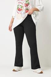 YOURS Plus Size Black Flared Leggings | Yours Clothing 3