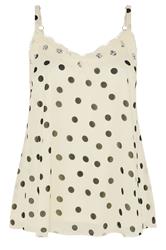 YOURS Plus Size Ivory White Polka Dot Lace Vest Top | Yours Clothing 5