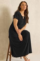 EVANS Plus Size Black Bar Detail Dress | Evans 3