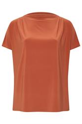 YOURS LONDON oranje top met vallende schouders