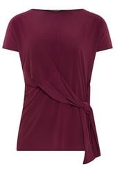 LTS Tall Wine Red Tie Detail Top