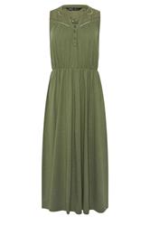 M&Co Petite Khaki Green Broderie Sleeveless Cotton Midi Dress | M&Co 5