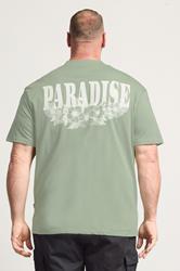 BadRhino Big & Tall Green 'Paradise' Graphic T-Shirt | BadRhino 2