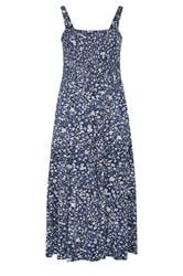YOURS vestido midi azul con florecillas y fruncido
