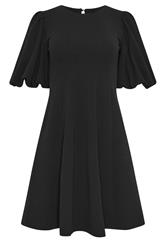 STAR Black Panelled Fit and Flare Dress
