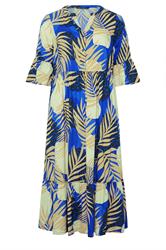 EVANS Plus Size Blue Abstract Print Tiered Dress | Evans 5