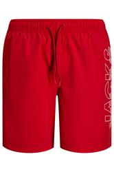 JACK & JONES Big & Tall bañadores bermuda rojo con ondas