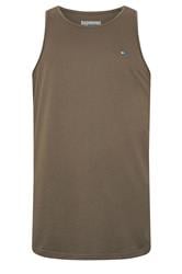 BadRhino Big & Tall 3 Pack Blue/Green/Brown Extra Long Plain Vest Top | BadRhino 9