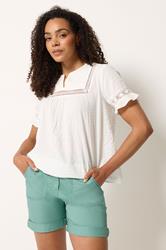 M&Co Green Cotton Poplin Shorts | M&Co 3