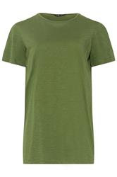 LTS Tall 2 PACK Women's Olive Green & Pink Marl Cotton T-Shirt | Long Tall Sally 8