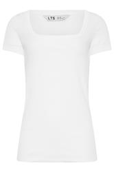 LTS Tall 2 PACK Burgundy Red & White Ribbed T-Shirts | Long Tall Sally 9